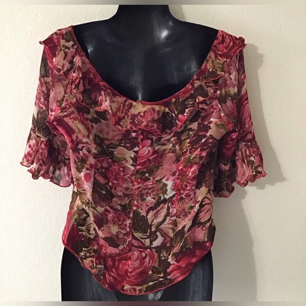 Women’s ruffled floral blouse. Size S - Picture 4 of 4